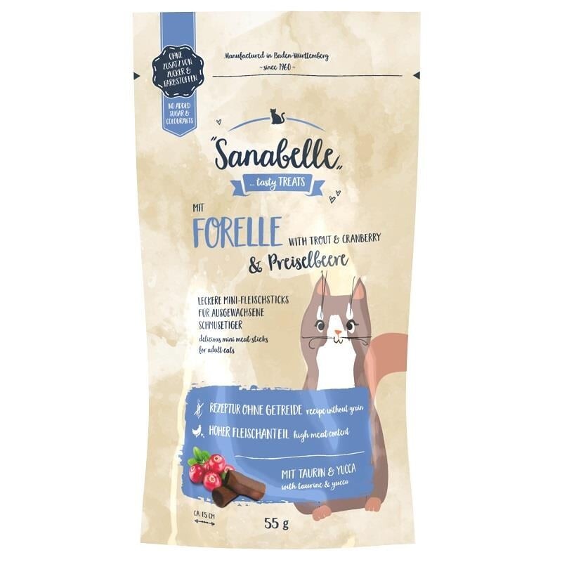 Sanabelle Snack Alabalık Ve Kızılcık Özlü Kedi Ödülü 55 GR | SRC: Barcode: 4015598011822